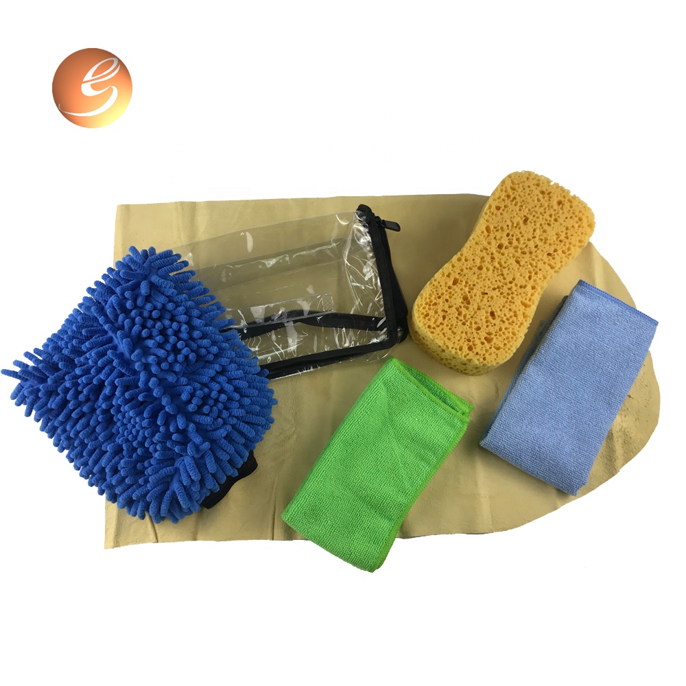 Multi functional car cleaning supplies chenille microfiber car wash sponge kit