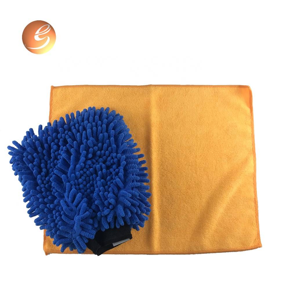 2019 hot sale chenille mitt cloth car care cleaning 5 in 1 kits