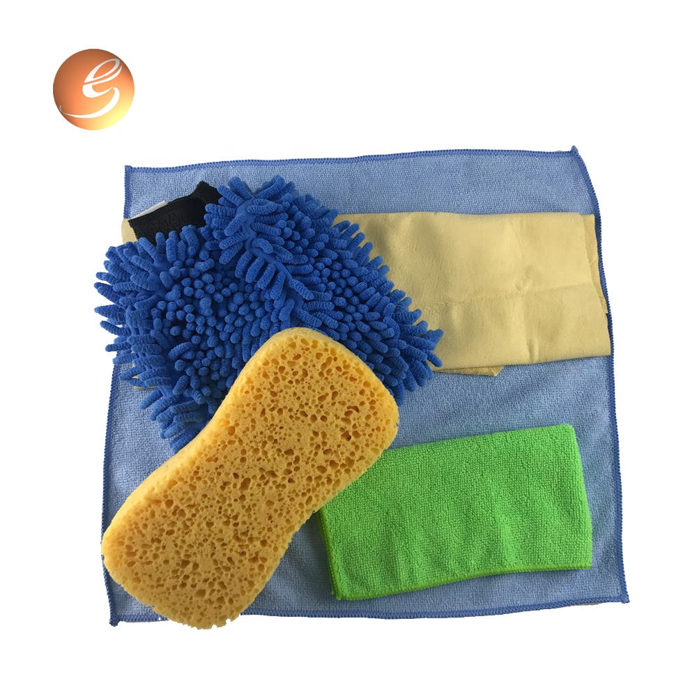 5 pieces car wash kit microfiber cleaning cloth