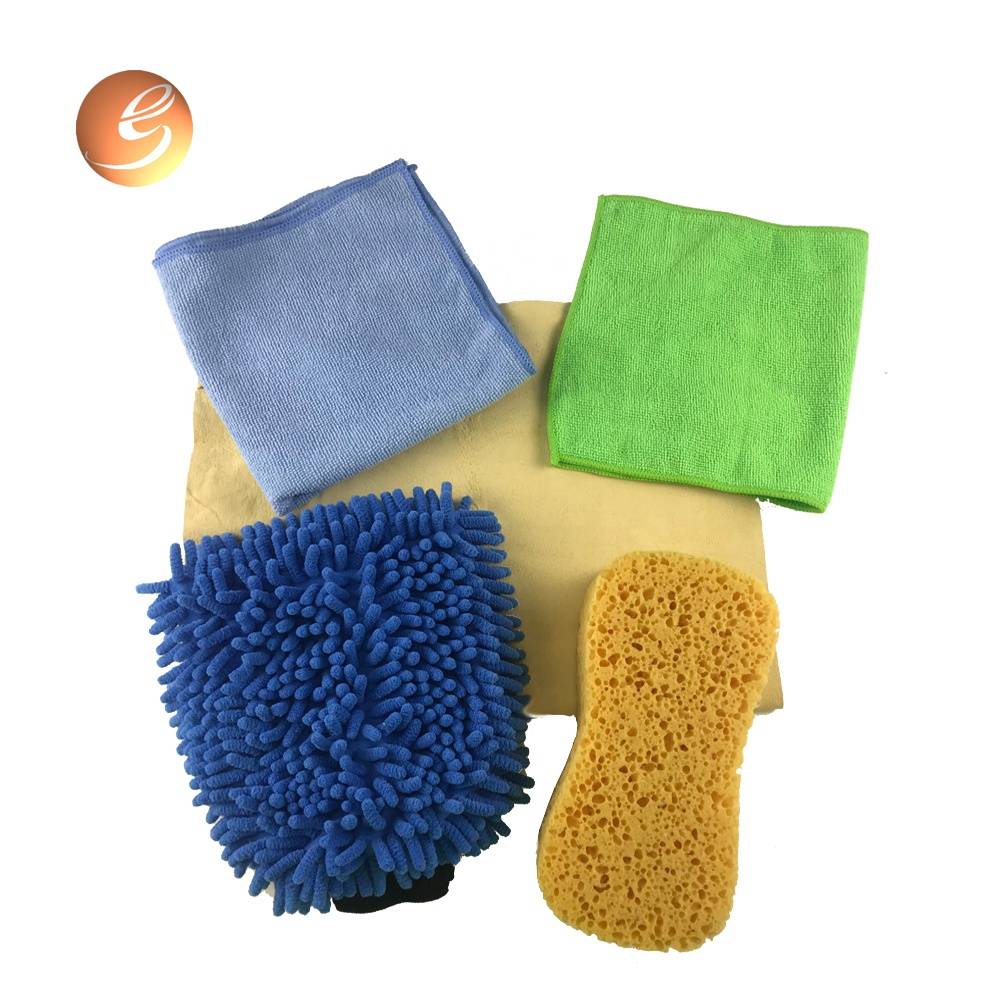 Good products car cleaning 5 pcs microfiber wash mitt set