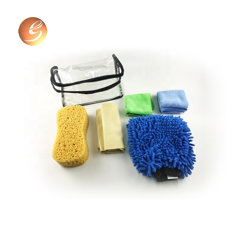 Promotional portable polyester and sponge car wash set