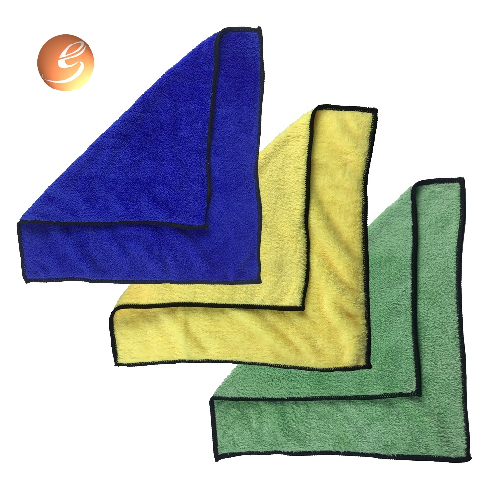 China Suppliers Square Car Cleaning Yellow Blue Green Silk Cloth Towel