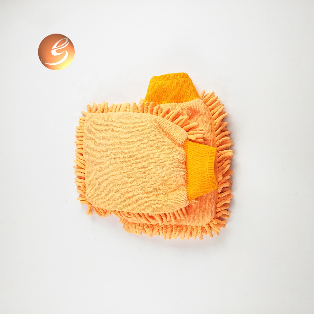 factory customized Microfiber Pet Cleaning Glove - Wholesale Orange Color Automobile Chenille Car Washing Mitt – Eastsun
