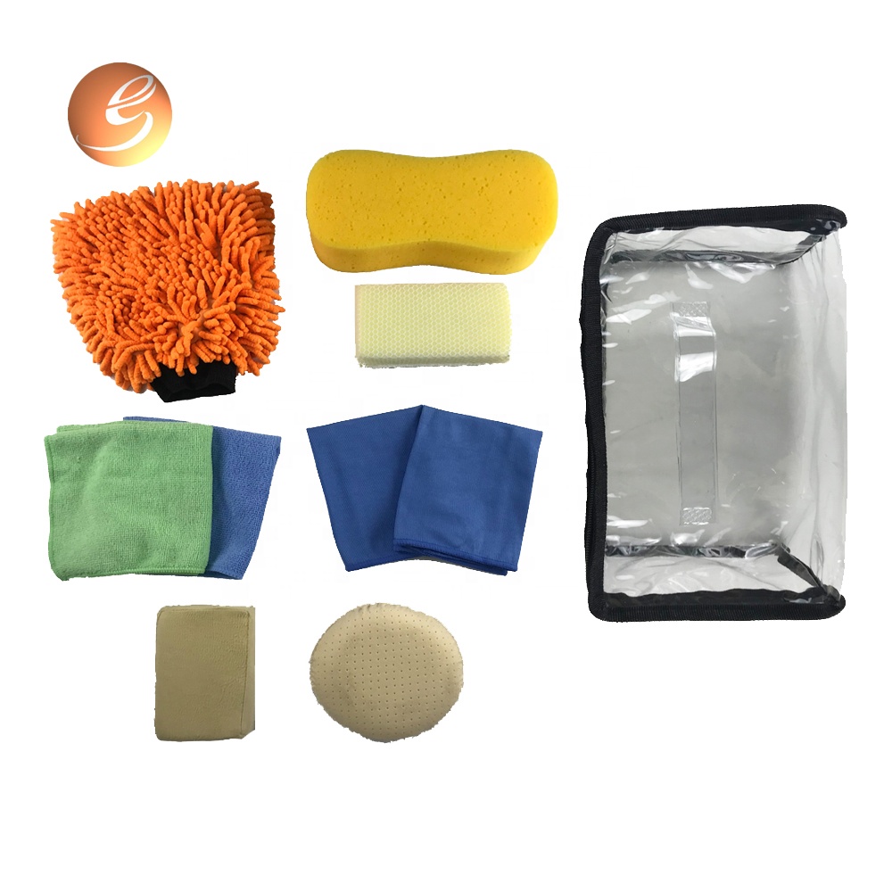High quality lint free microfiber cloth glove polish car cleaning kit