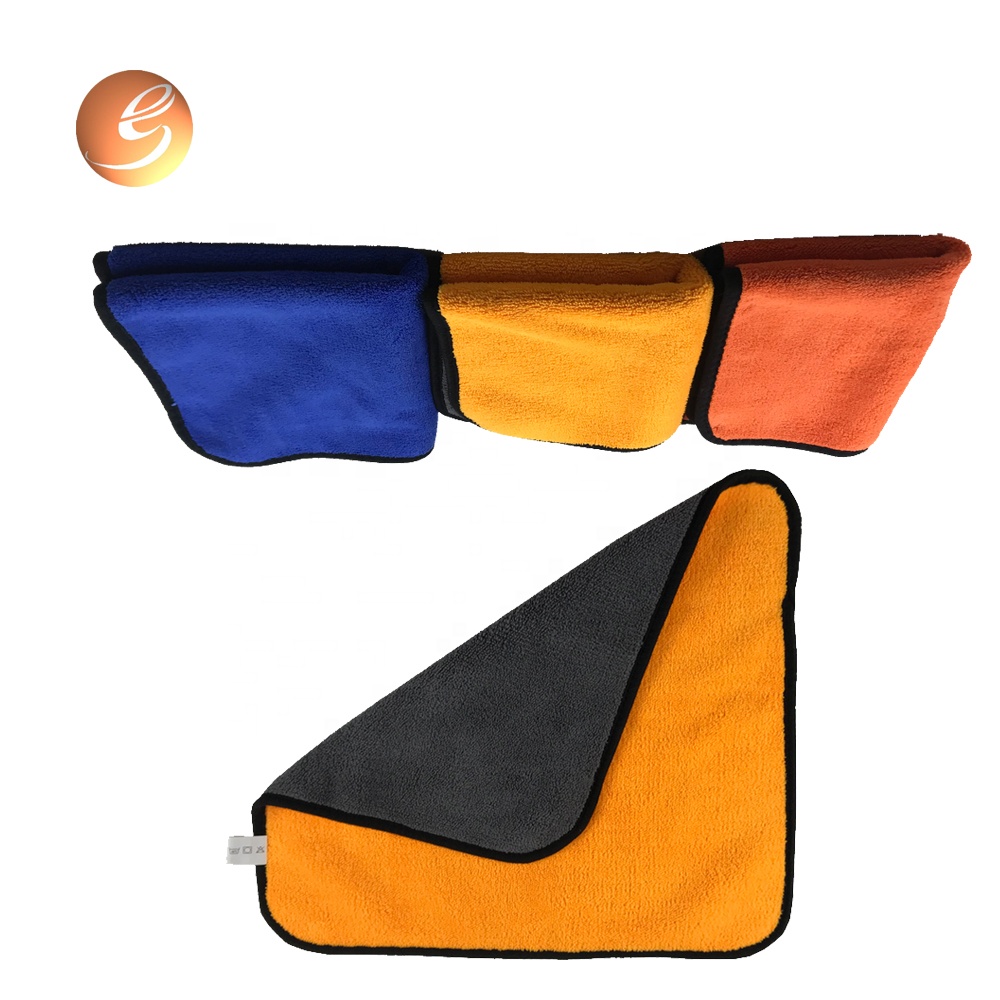 Two colors double side microfiber towel Coral velvet towel for cleaning