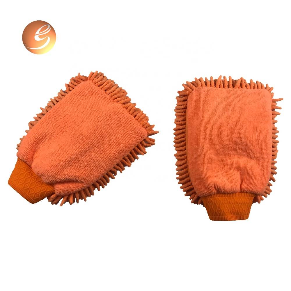 Promotional super absorbent chenille wash mitt microfiber car cleaning glove