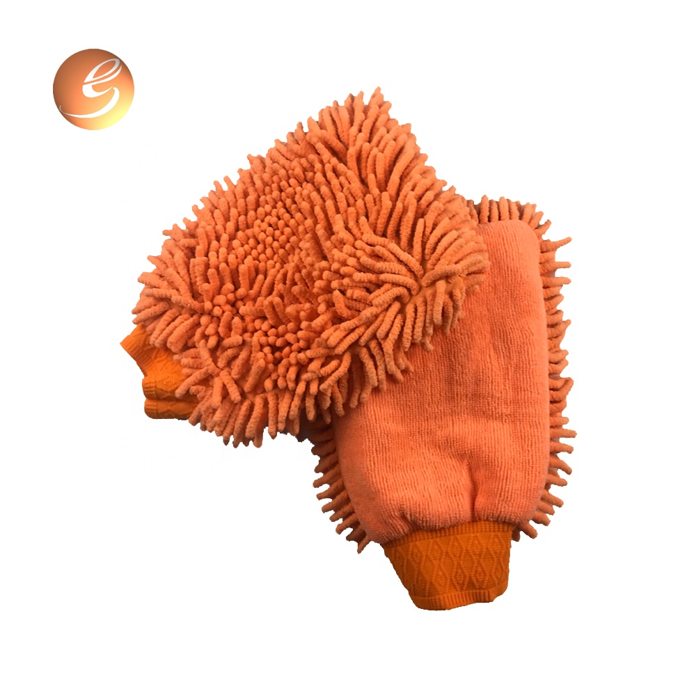 High Quality Big size Microfiber two side Chenille Super Absorbency Waterproof Car Wash Cleaning Mitt Glove