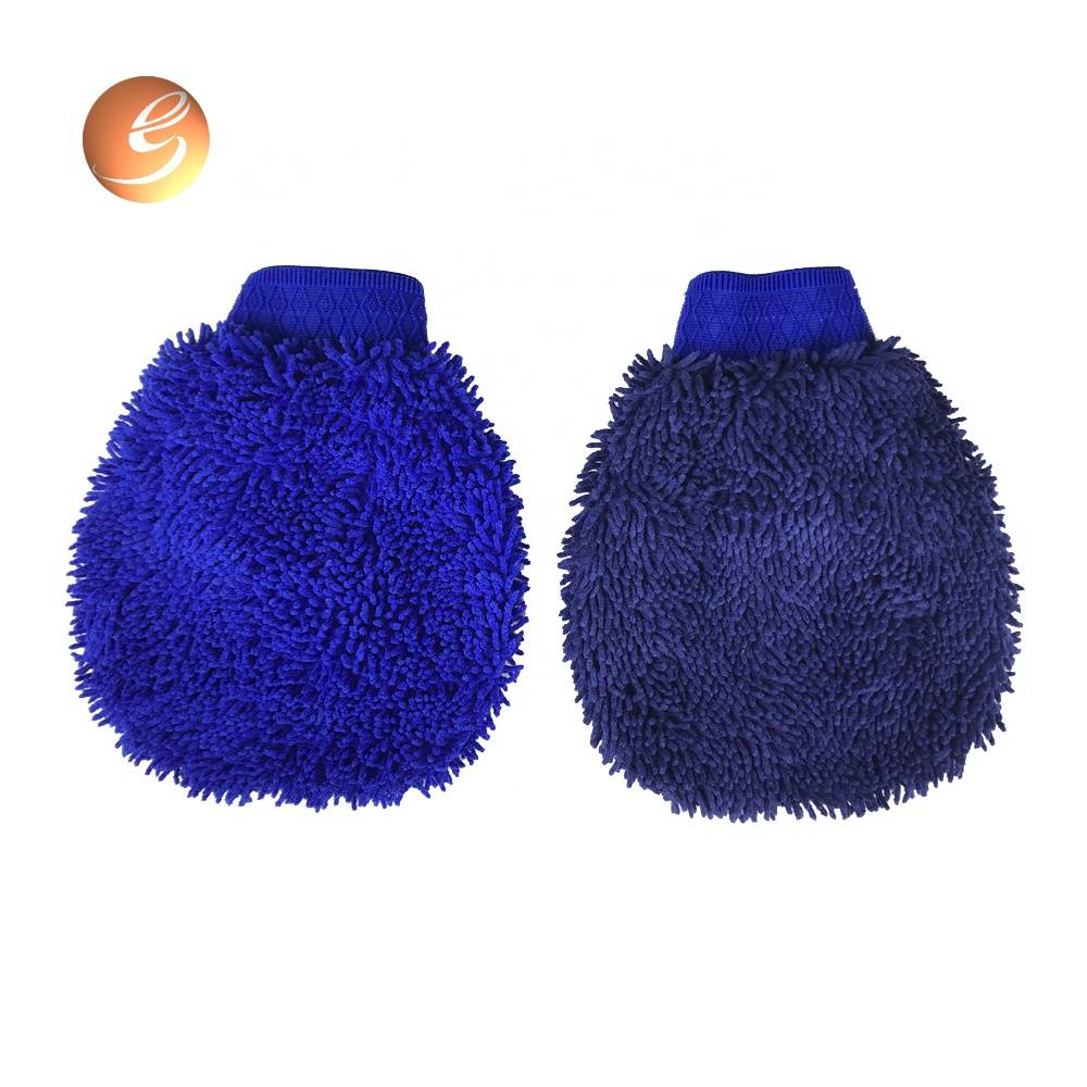 Good sale customized size bright blue wash mitt car cleaning