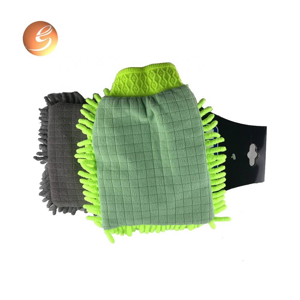China supplier micro fiber chenille mit chenille gloves for car cleaning