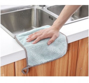 Cheap Microfiber Cleaning Cloth Kitchen Dish Towel Soft Drying Coral Fleece Cloth