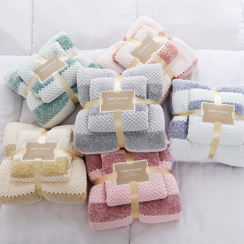 Wholesale coral fleece towel sets bath towel super absorbent bath towel gifts microfiber towel Featured Image