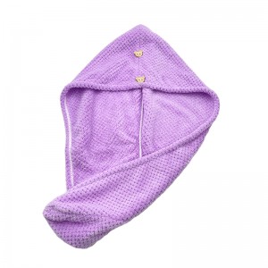 Wholesale microfiber quick dry hair turban salon drying towel wrap hair dry cap for women