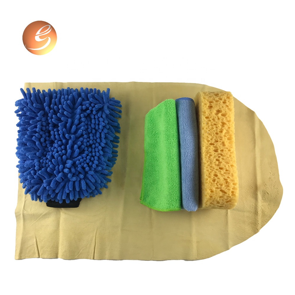 Sponge car cleaning glove mitt  car wash tool set with PVC bag