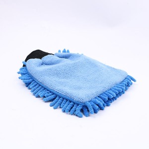 Hot selling home used microfiber car wash mitt double side chenille car clean glove