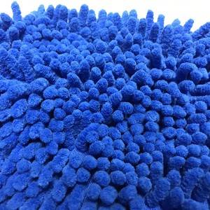 Double sided chenille and microfiber towel blue car wash mitt car cleaning tools