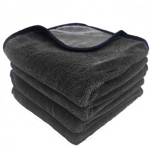 Customized size fast car drying towel cheaper twisted loop microfiber towel