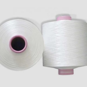 100% polyester Yarım tutqun SIM DTY 75D/72F toxuculuq üçün xam ağ filament iplik