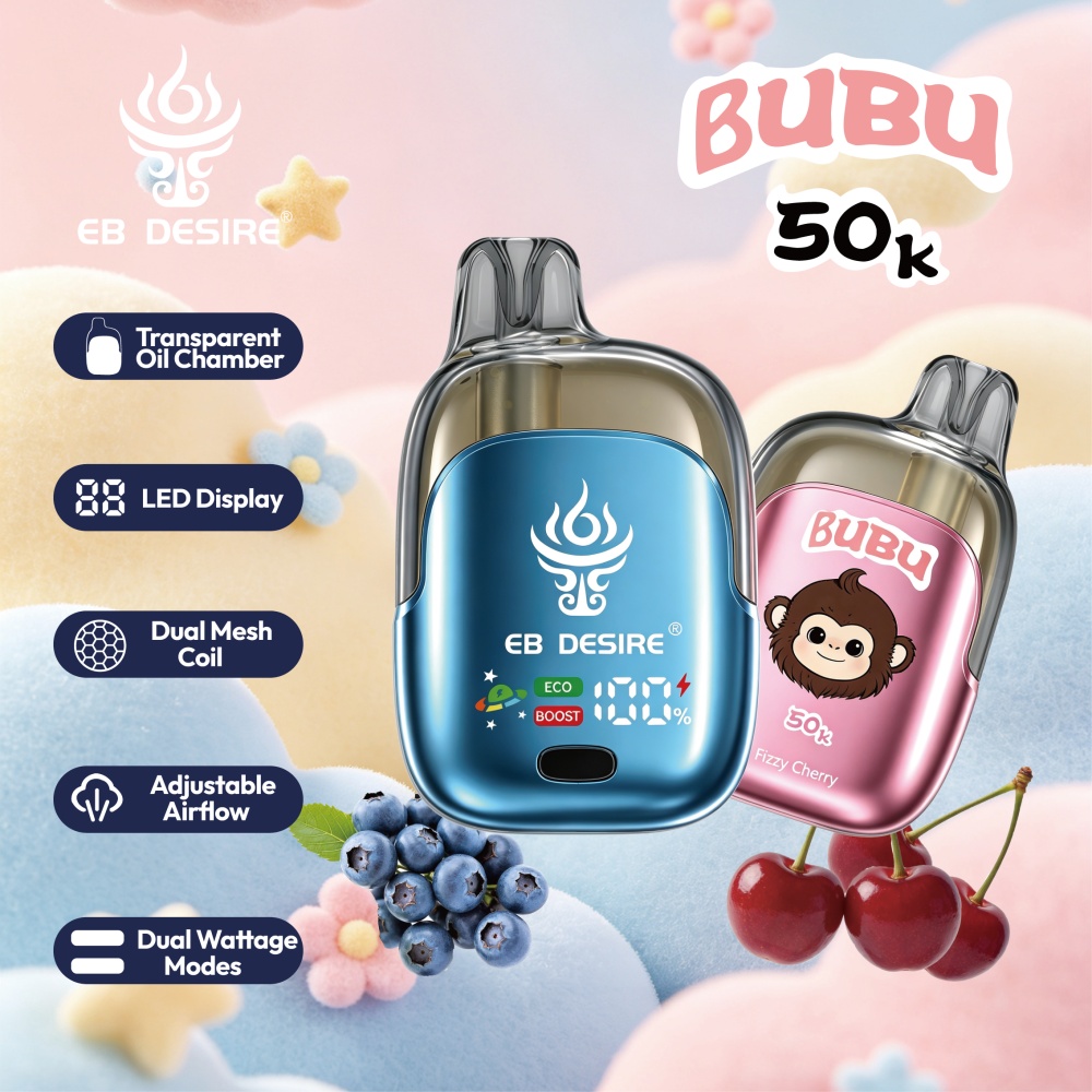 EB DESIRE Puff 50k Premium BUBU Vape With Transparent Tank