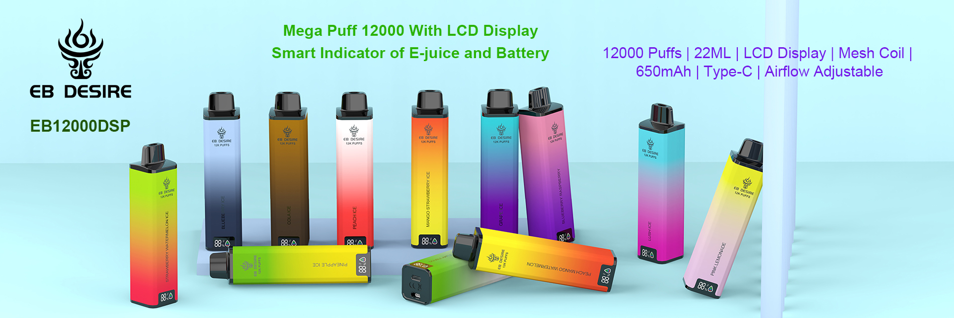EB DESIRE Innovative Puff 12000 Disposable Vape With LCD Display