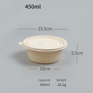 Food Containers 450ML Round Disposable bowls wi...