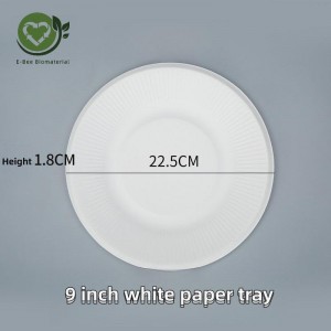 9 Inch Compartment White Bagasse Paper Plates f...