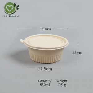 Biodegradable 550ML Round Disposable bowls with...