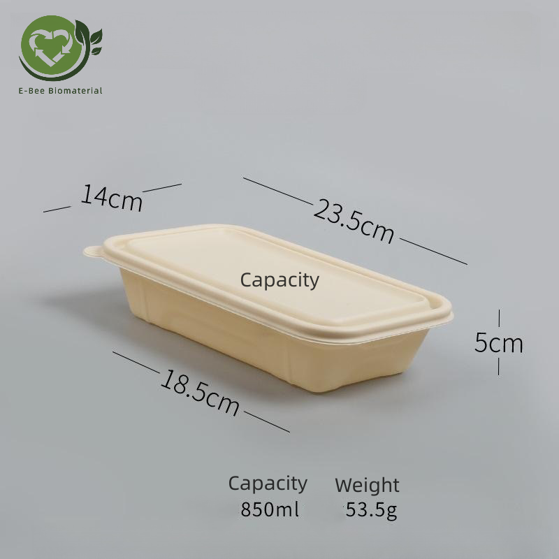850ML Disposable Food Storage Container with Lid Take out Box