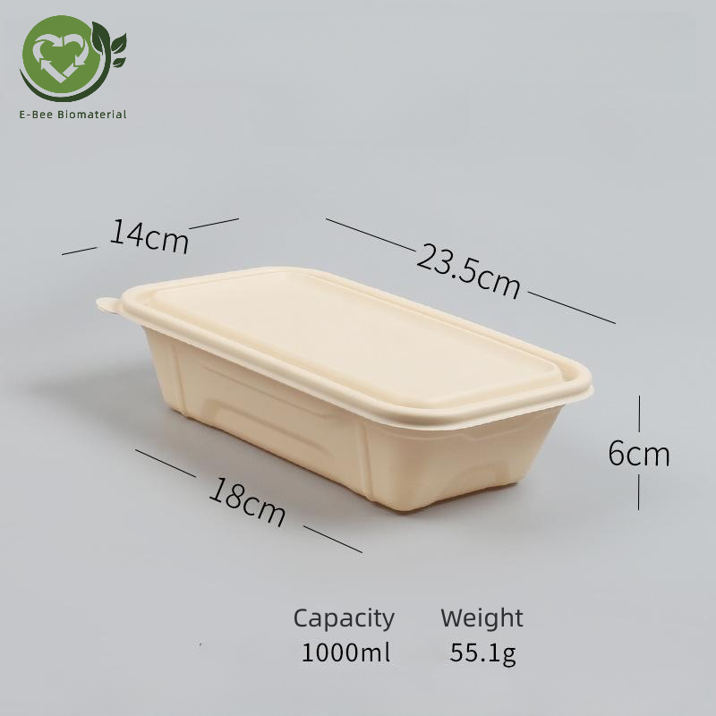 1000ML Compostable Paper Bowls with Lids for Hot/Cold Use