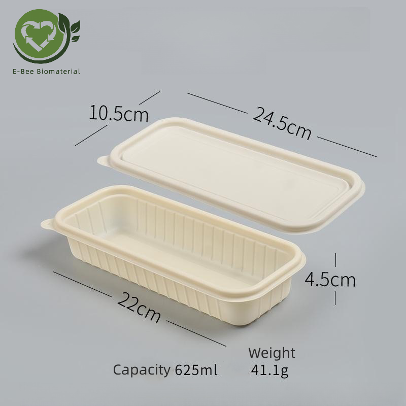 E-BEE 625ML Take Away Food Containers Meal Prep Made From Cornstarch