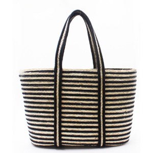 Eccochic Design Striped Straw Basket Bag