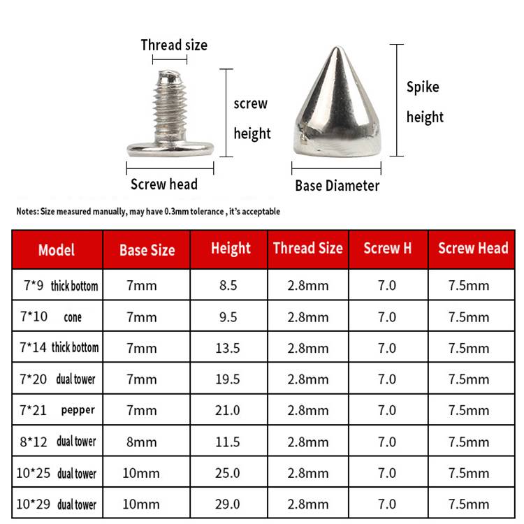 China Factory OEM High Quality Silver Screw Bullet Rivet Spike