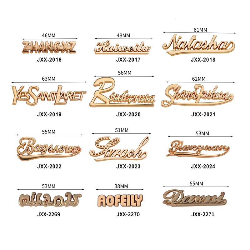 Best quality Metal Name Plates For Handbags - Fashion design custom brand names gold bag accessories metal logo tag designer metal logo labels for handbags – Eco Life