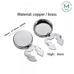 DIY Blank silver color copper button covers for Men`s Shirt