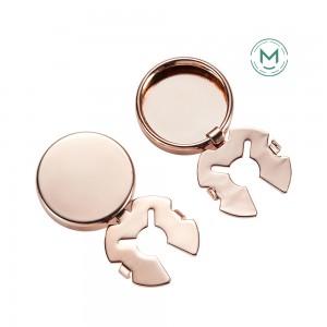 17.5mm high quality rose gold cufflinks button cover blank