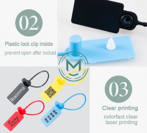 No MOQ customize printing logo and qr code garment plastic seal tag