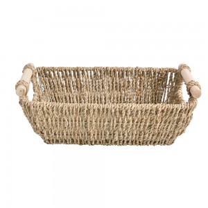 Seagrass Storage Baskets with Wooden Handles