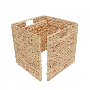 Factory Price China Original High Quality Two Tone Colour Handmade Woven Wicker Flower Basket with Durable Handle