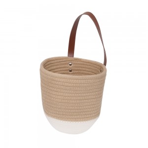 OEM Supply China Living Room Woven Cotton Rope Storage Basket Woven Organizer for Toys