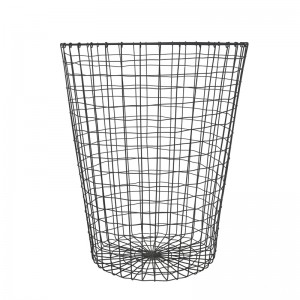 Metal Laundry Basket Hamper Heavy Duty Iron Wire Utility Round Storage Basket