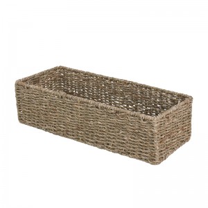 Top Seller Eco Friendly Sea Grass Basket Woven Storage Bin Straw Storage Box Natural Handmade Wicker Rattan Basket