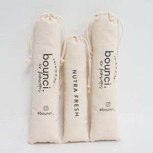 Paj Rwb thiab Linen Custom Logo Drawstring Bags