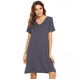 ECOGARMENTS အမျိုးသမီးများအတွက် Soft Bamboo Nightgowns Lounge Dress Plus Size အိပ်ဝတ်စုံ
