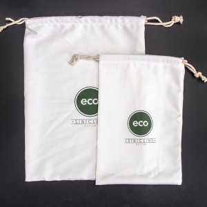 Eco friendly Bamboo Fiber Fabric Drawstring Shoe Bag