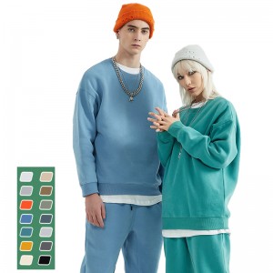 ECOGARMENTS គុណភាពខ្ពស់ Unisex កប្បាសក្រាស់ Fleece Crewneck Pullover Sweatshirt