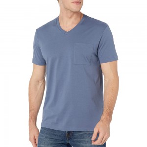 T-shirt da uomo in cotone à maniche corte in scollo in V