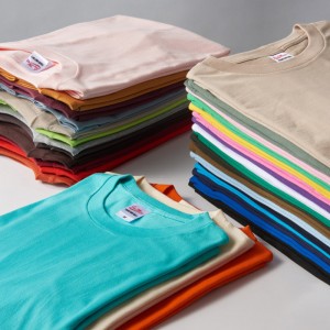 camiseta com logotipo personalizado, gola redonda, manga curta, tecido de algodão e bambu com