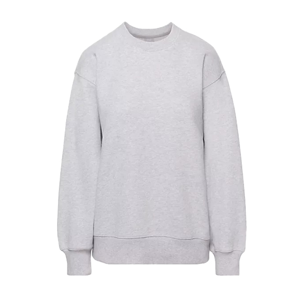 grey fleece sweatshirt