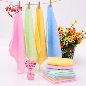 Toalla de saliva de bebé de fibra de bambú de 25*25 cm bordado personalizado LOGO guardería toalla pequeña para niños