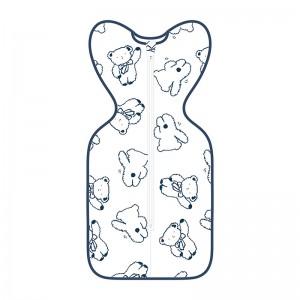 इकोगारमेंट्स सेंद्रिय कापूस नवजात पातळ अँटी-शॉक अँटी-किक स्वॅडल स्लीपिंग बॅग