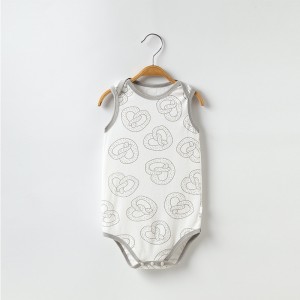ECOARMENTS Summer Baby Triangle Romper Organic Cotton Sleeveless Vest